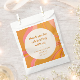 Custom Yellow Pink Marble Bridal Shower Thank You Favor Bag