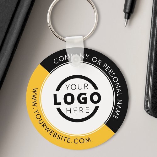Custom Yellow Promotional Business Logo Branded Keychain