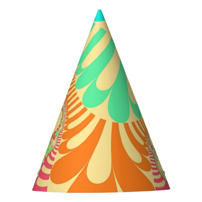 Custom Yellow Rainbow Mod Party Hat (Front)