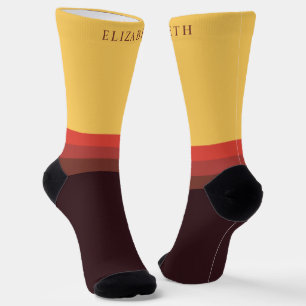 Custom Yellow Red Maroon Black Color Block Socks