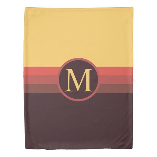 Custom Yellow Red Maroon Brown Black Color Block Duvet Cover