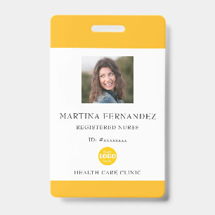 Custom Yellow Registered Nurse Photo ID Badge
