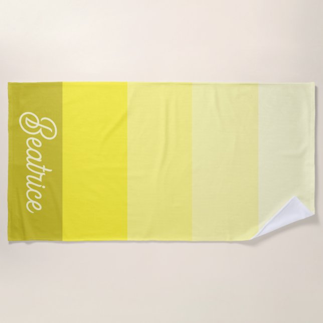 Custom Yellow Shaded Beach Towel (Front)