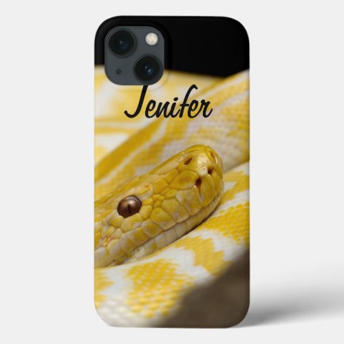 Custom yellow snake close up eyes iPhone 13 case