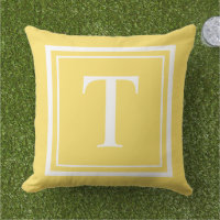 Custom Yellow Square Monogram Initial Letter