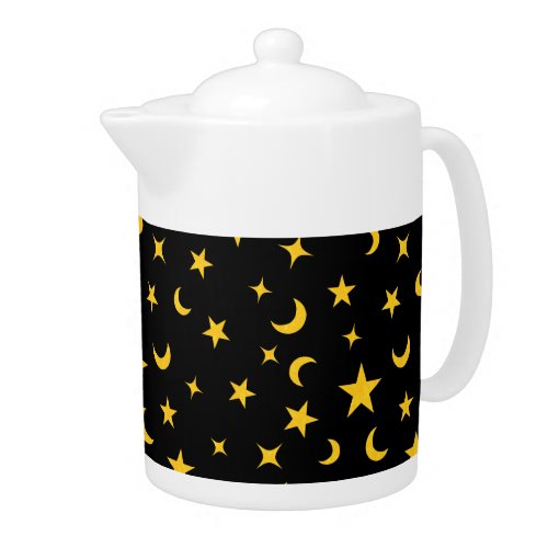 Custom Yellow Stars and Moons Teapot