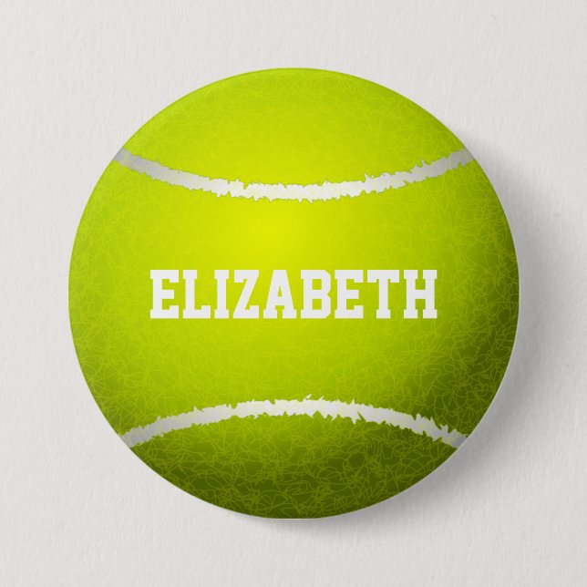 Custom Yellow Tennis Ball Button (Front)