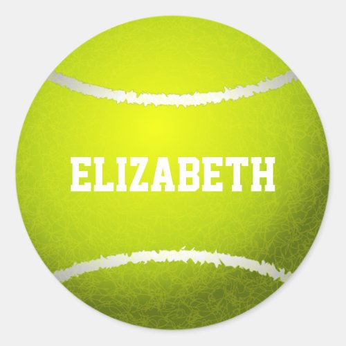 Custom Yellow Tennis Ball Classic Round Sticker