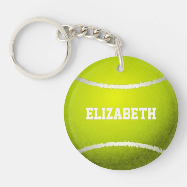 Custom Yellow Tennis Ball Keychain (Front)