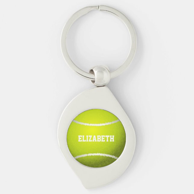 Custom Yellow Tennis Ball Keychain (Front)