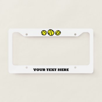 Custom Yellow Tennis Balls License Plate Frame by imagewear at Zazzle