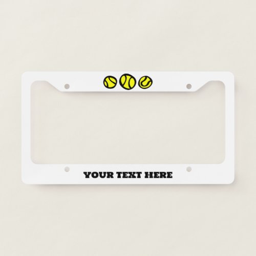 Custom yellow tennis balls license plate frame 