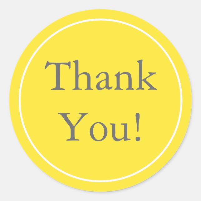 Custom Yellow Thank You Stickers & Favor Labels (Front)