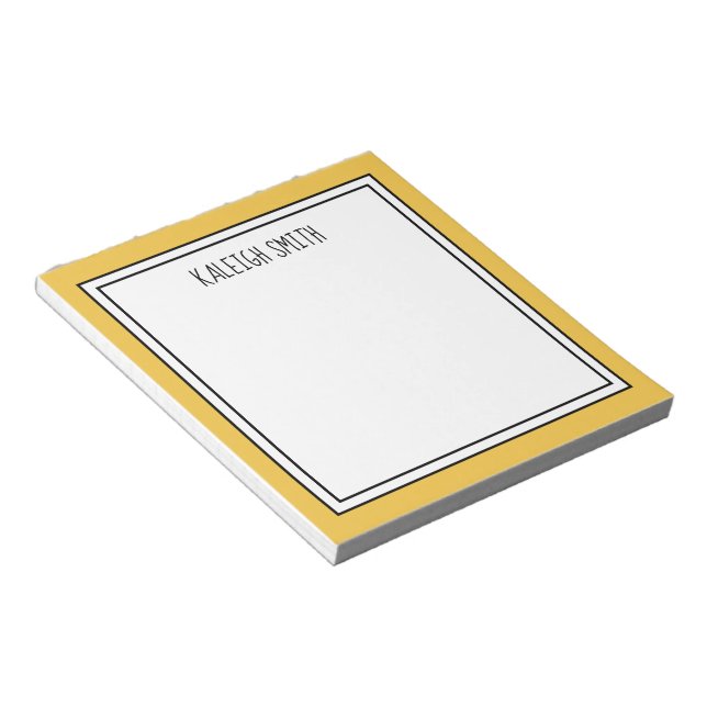 Custom Yellow White Editable Color Notepad (Angled)