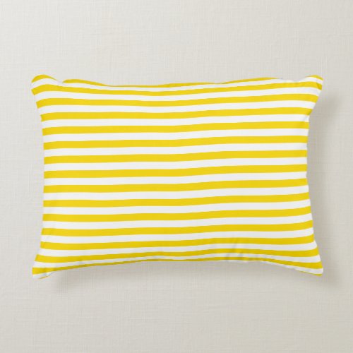 Custom Yellow White Striped Modern Template Trendy Accent Pillow
