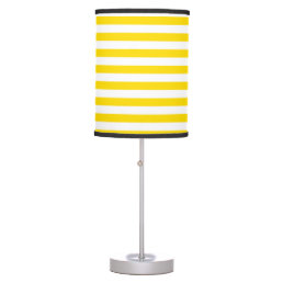 Custom Yellow White Striped Template Modern Table Lamp