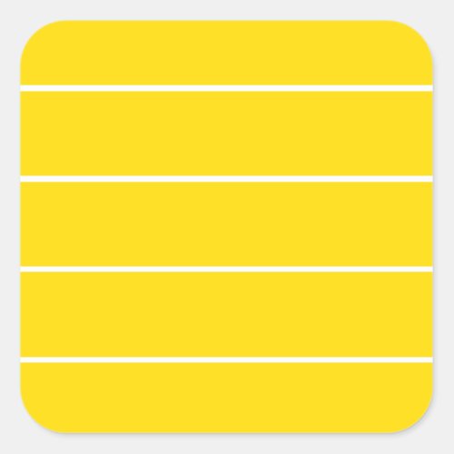 Custom Yellow White Striped Trend Colors Blank Square Sticker