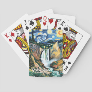 Custom Yellowstone Lower Falls Van Gogh Colorful Poker Cards