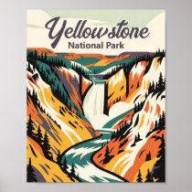 Custom Yellowstone National Park Lower Falls Retro