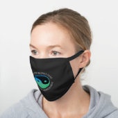 Custom Yin-Yang Black Cotton Face Mask (Angled)