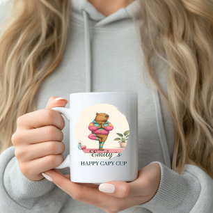 Custom Yoga Capy Cup Mug with Name
