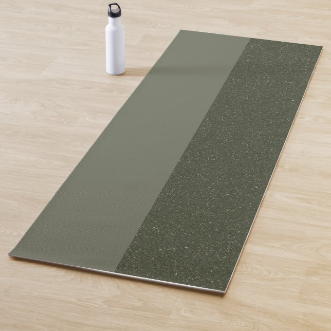 Custom Yoga Mat – Moss Green Split Design (In Situ)