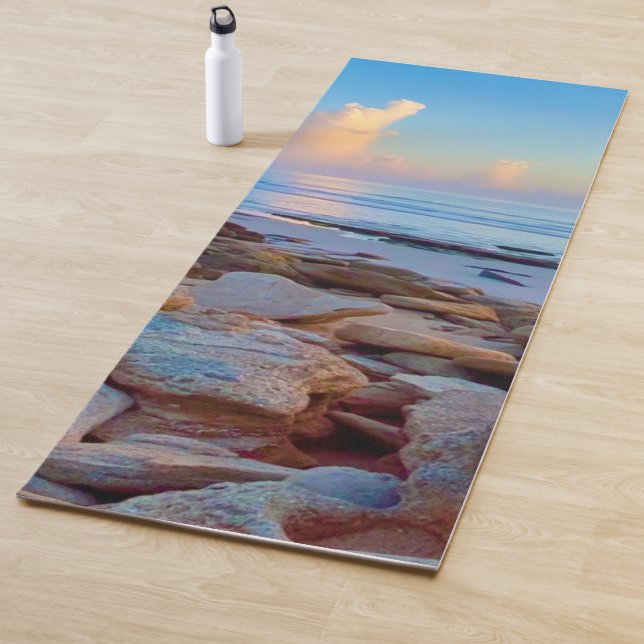 Custom yoga mat ocean sunrise (In Situ)
