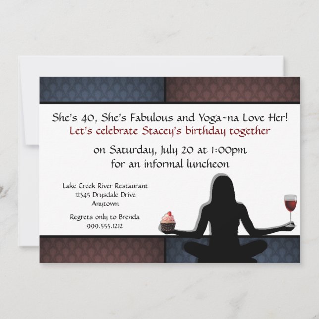 Custom Yoga Party Invitations (Front)