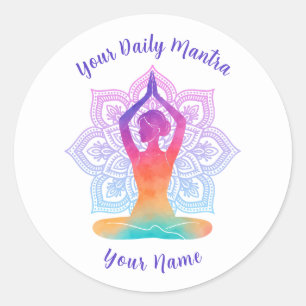 Custom Yoga Sticker with Name & Mantra