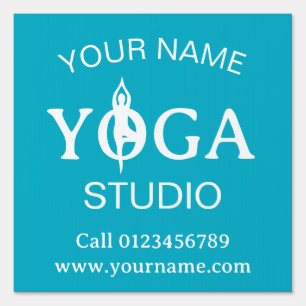 Custom Yoga Studio business logo advertising yard Sign