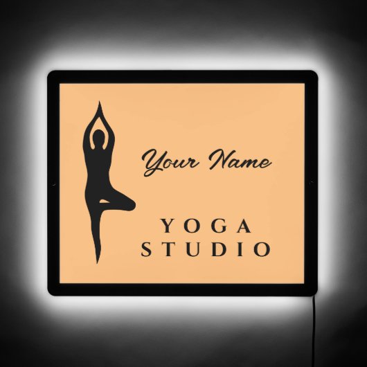 Custom yoga studio LED sign for teacher (Front)