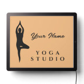 Custom yoga studio LED sign for teacher (Lights Off)