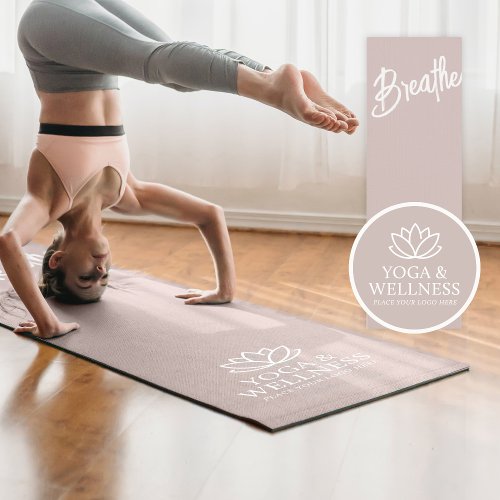 Custom Yoga Studio Logo Mat _ Business Promotion