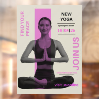 Custom Yoga Studio Opening Window Cling