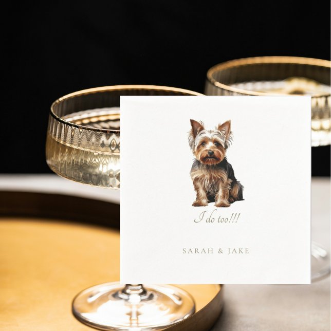 Custom Yorkshire Terrier Pet Wedding Napkins (Creator Uploaded)