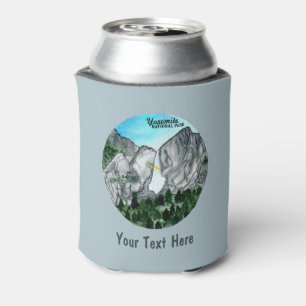CUSTOM Yosemite National Park Waterfal Watercolor Can Cooler