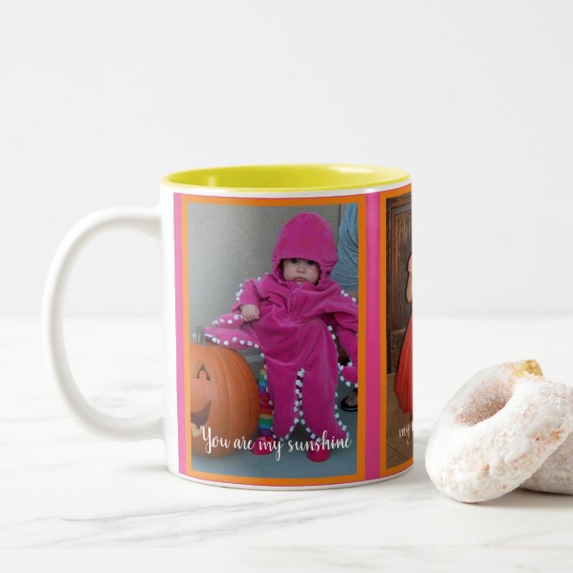 Custom "You are my sunshine" Happy Mug (With Donut)