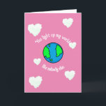 Custom You light up my world Valentine's Day Love  Note Card<br><div class="desc">Looking for a Valentine's Day card that is sure to sweep your loved one off their feet? Look no further! Our Valentine's Day card is the perfect way to express your love and affection in a heartfelt and beautiful way. Featuring stunning artwork and heartfelt messages, this card is the perfect...</div>