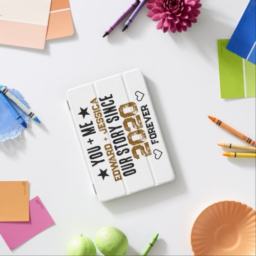 Custom You + Me Our Story Relationship Editable  iPad Mini Cover
