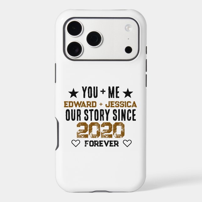 Custom You + Me Our Story Relationship Editable  iPhone Case (Back)