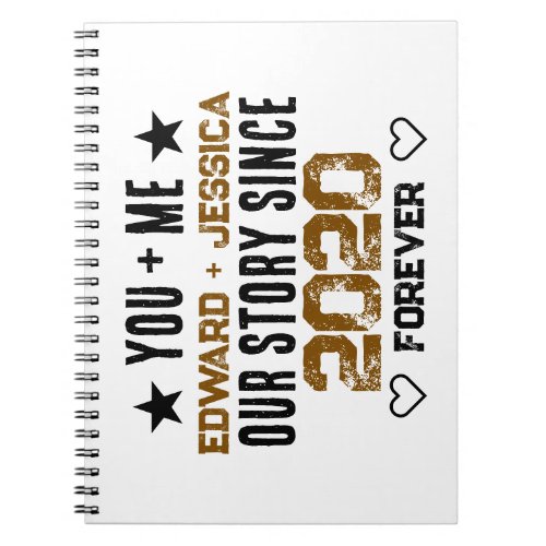 Custom You + Me Our Story Relationship Editable  Notebook