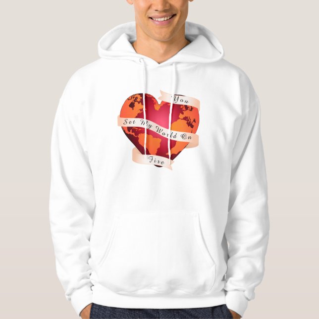 Custom YOU SET MY WORLD ON FIRE Red Earth Ribbon Hoodie (Front)