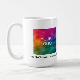 Custom Your Business Company Logo Add Name Text Coffee Mug