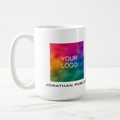Custom Your Business Company Logo Add Name Text Coffee Mug