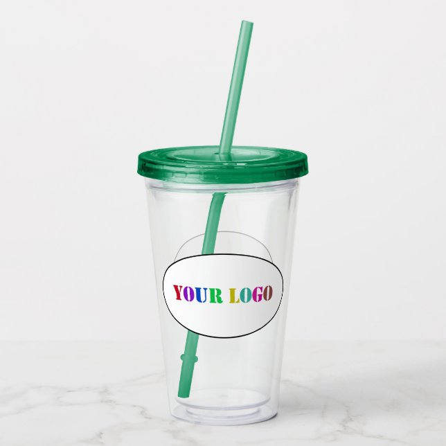 Custom Your Business Logo Acrylic Tumbler (Back)