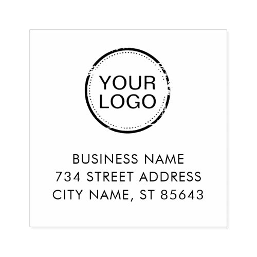 Custom Your business Logo Address   Rubber Stamp