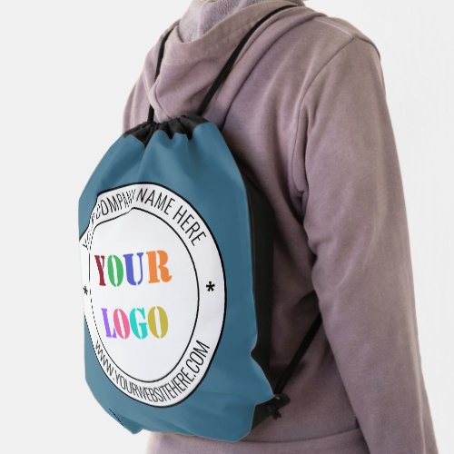 Custom Your Business Logo and Text Drawstring Bag