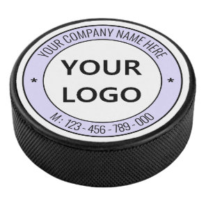 Custom Your Business Logo and Text Hockey Puck