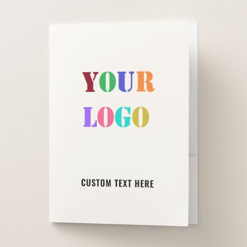 Custom Your Business Logo and Text Pocket Folder