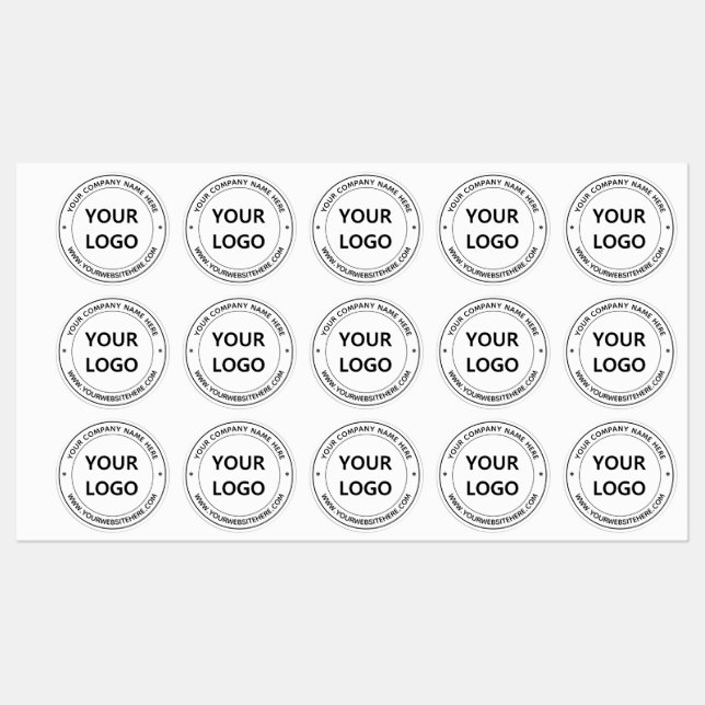 Custom Your Business Logo and Text Round Labels (Sheet)